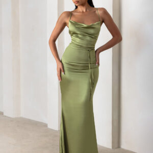 Bridesmaid Dresses Sheath Floor-Length Zipper Satin Fabric Formal Gowns