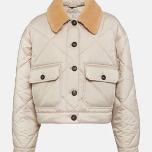 Brunello Cucinelli Shearling-trimmed quilted jacket