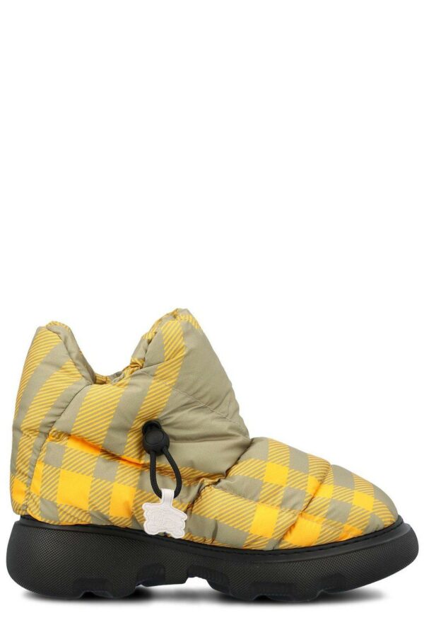 Burberry Check Pillow Padded Drawstring Snow Boots