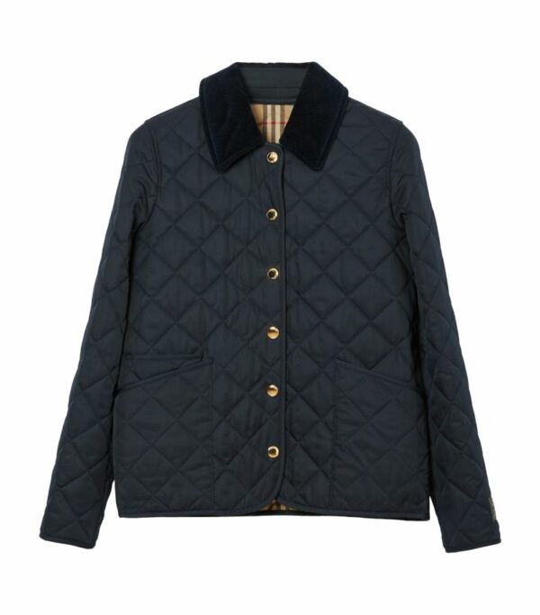 Burberry Corduroy Collar Diamond Quilted Jacket