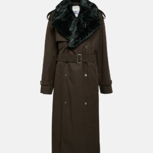 Burberry Faux-fur trimmed cotton coat