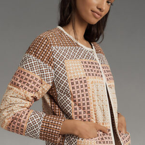 By Anthropologie Collarless Quilted Jacket