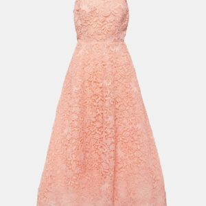 Carolina Herrera Strapless guipure lace midi dress