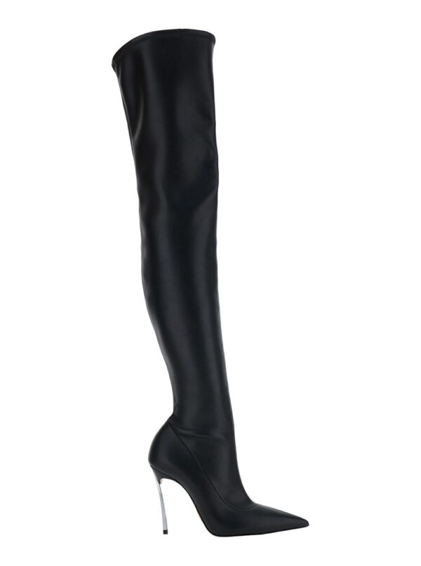 Casadei superblade Black Over-the-knee Boots With Stiletto Heels In Leather Woman