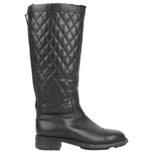 Chanel Shearling riding boots