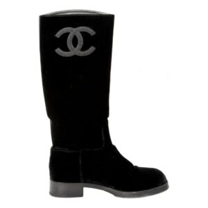 Chanel Velvet riding boots