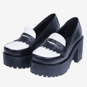 Classic Lolita Footwear Square Toe Slip On Platform Chunky Heel Lolita Shoes