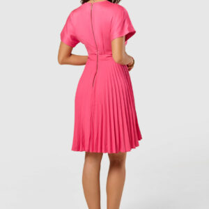 Closet Kimono Pleated Dress FUCHSIA