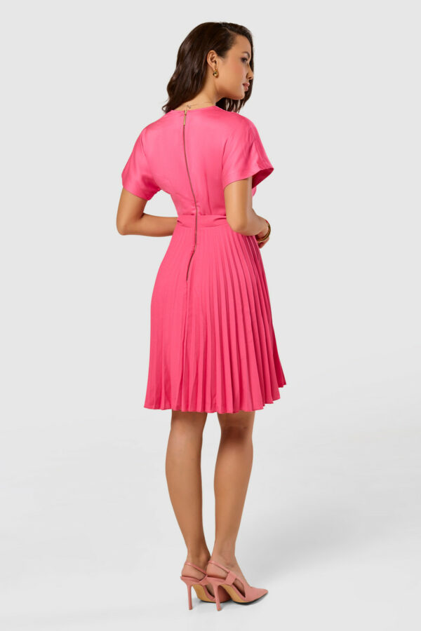 Closet Kimono Pleated Dress FUCHSIA