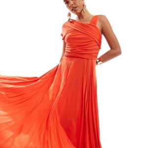 Closet London asymmetric tiered midaxi dress in orange