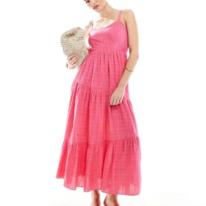 Closet London trapeze maxi dress in pink tonal gingham