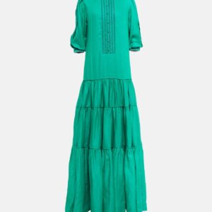 Costarellos Tiered linen maxi dress