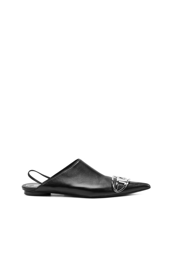 Diesel - D-Venus-Slingback mules in nappa leather - Flats - Woman - Black