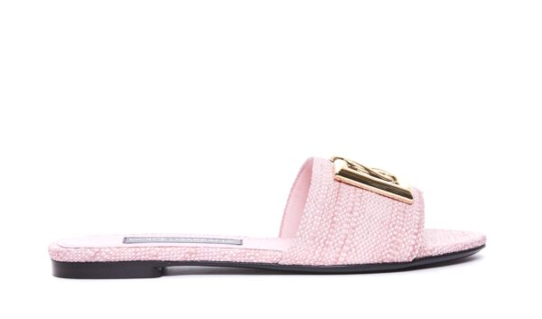 Dolce & Gabbana Pink Fabric Slippers