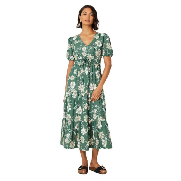 Dorothy Perkins Womens/Ladies Floral Tiered Midi Dress (8 UK) (Green)