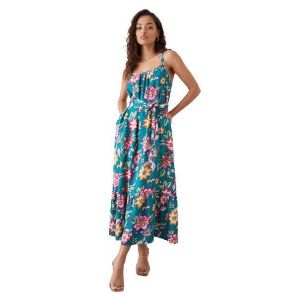 Dorothy Perkins Womens/Ladies Floral Tiered Petite Midi Dress (6 UK) (Green)