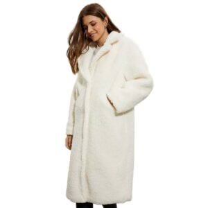 Dorothy Perkins Womens/Ladies Longline Teddy Fleece Oversized Coat (XL) (Cream)