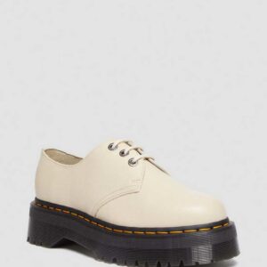 Dr. Martens Men's 1461 II Pisa Leather Platform Shoes in Cream, Soft Leather, Size: 3