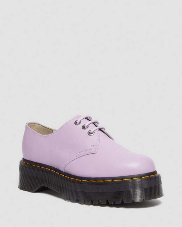 Dr. Martens Men's 1461 II Pisa Leather Platform Shoes in Purple, Soft Leather, Size: 3