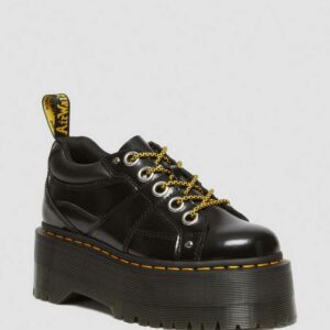 Dr. Martens Women's 5-Eye Max Buttero Leather Platform Shoes in Black, Size: 3