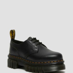 Dr. Martens Women's Audrick Nappa Lux Leather Platform Shoes in Black, Size: 3