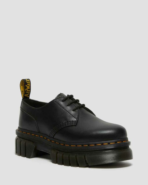 Dr. Martens Women's Audrick Nappa Lux Leather Platform Shoes in Black, Size: 3