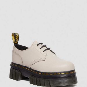 Dr. Martens Women's Audrick Nappa Lux Leather Platform Shoes in Cream, Size: 3