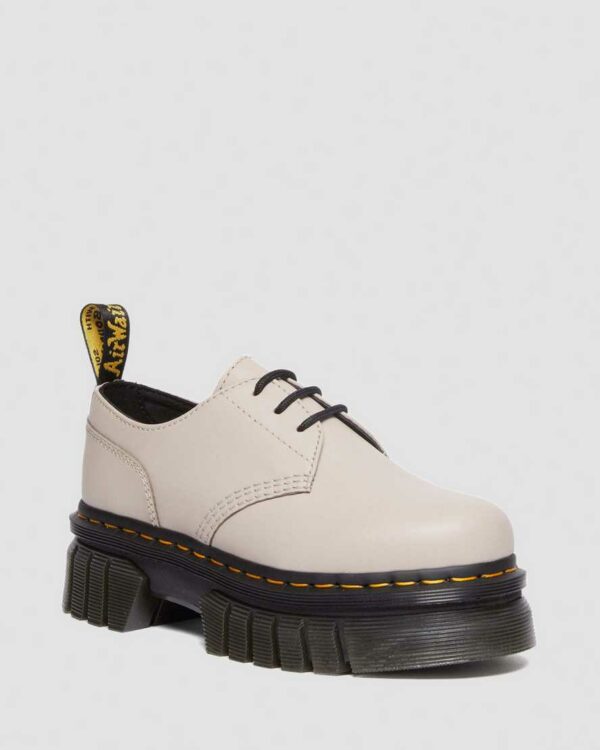 Dr. Martens Women's Audrick Nappa Lux Leather Platform Shoes in Cream, Size: 3