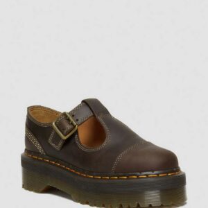 Dr. Martens Women's Bethan Arc Crazy Horse Leather Platform Mary Jane Shoes in Brown, Size: 3