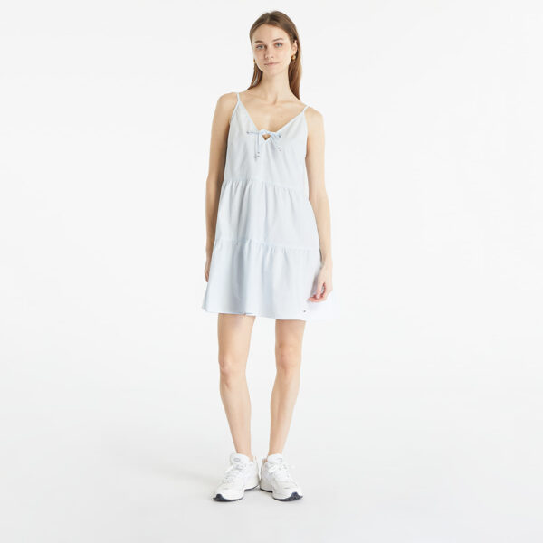 Dress Tommy Jeans Poplin Tiered Strappy Dress Shimmering Blue M