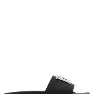 Dsquared2 Black Leather D2 Statement Slippers