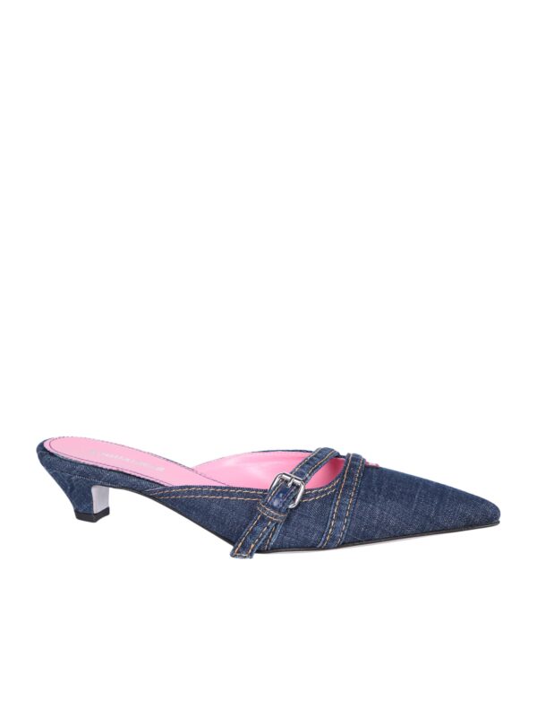 Dsquared2 Kitten Heel Blue Mules