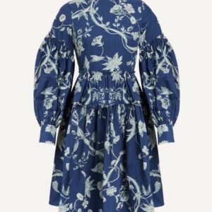 Erdem Women's Ophelia Vine Long Sleeve Tiered Mini-Dress 10