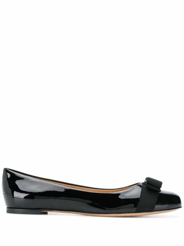 FERRAGAMO- Varina Leather Ballet Flats