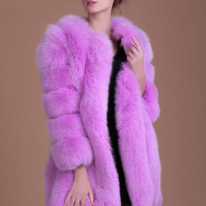 Faux Fur Coat Purple Winter Outerwear For Women 2024