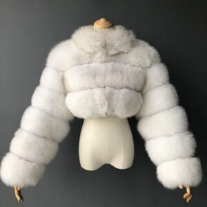 Faux Fur Coats Collared Button Front Short Outerwear For Women