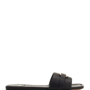 Ferragamo Black Leather Slippers