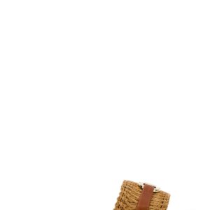 Ferragamo Caramel Raffia Leah Slippers