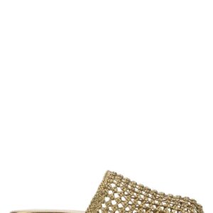 Ferragamo Gold Leather Ellas Slippers