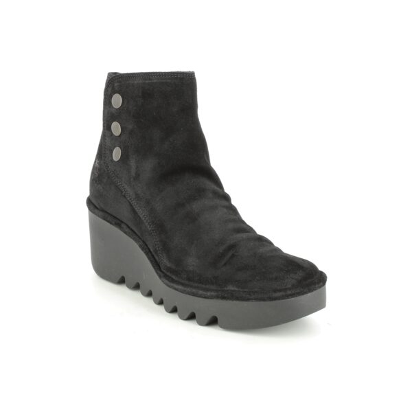 Fly London Brom Blu Black Suede Womens Wedge Boots P501344-001 in a Plain Leather in Size 36