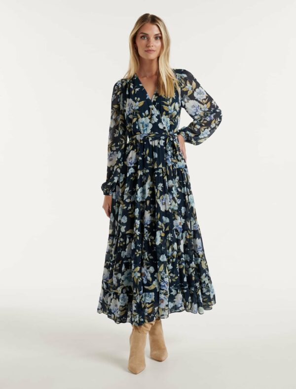 Forever New Women's Amelie Tiered Maxi Dress in Augustine Floral, Size 6 Main/Polyester