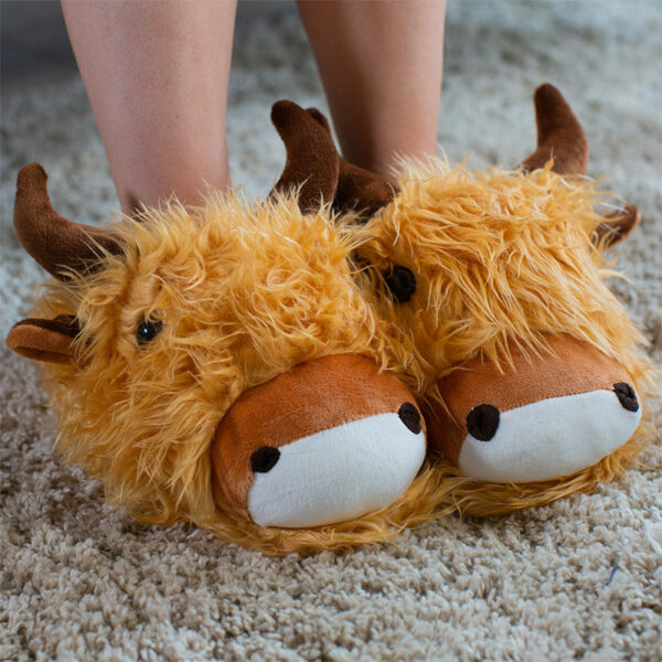 Fuzzy Friends Highland Cow Slippers