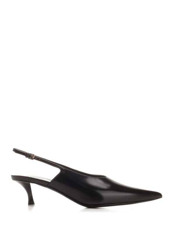 Givenchy Black Leather Slingbacks