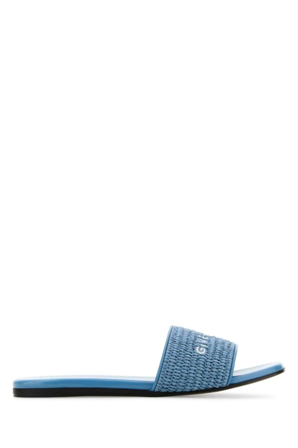 Givenchy Denim Blue Raffia 4g Slippers