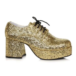 Gold Men's Glitter Platform Shoes