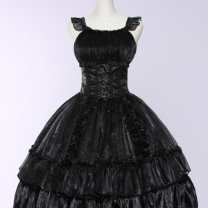 Gothic Lolita Dresses Ruffles Tiered Black