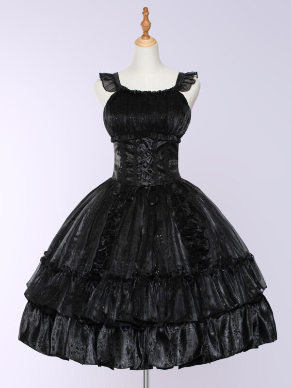 Gothic Lolita Dresses Ruffles Tiered Black