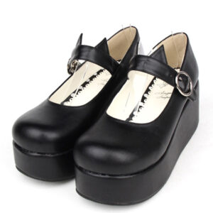 Gothic Lolita Shoes Black Platform Mary Jane Lolita Shoes With Cat Ear