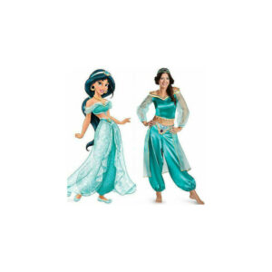 (Green, M) Womens Halloween Cosplay Aladdin Princess Jasmine Adult Party Fancy Dress Performance Costume