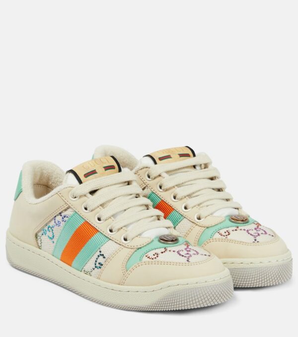 Gucci Screener embellished leather sneakers